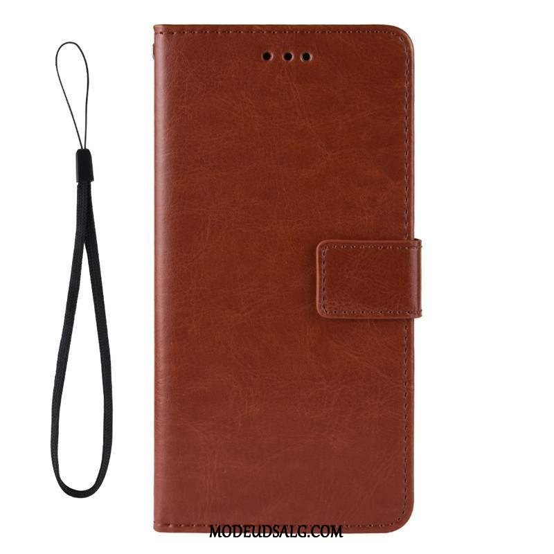 Xiaomi Mi Note 10 Lite Etui Lædertaske Hængende Ornamenter Folio Lille Sektion Solid Farve