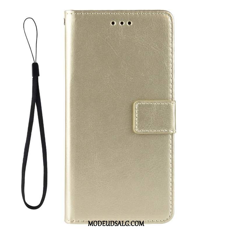 Xiaomi Mi Note 10 Lite Etui Lædertaske Hængende Ornamenter Folio Lille Sektion Solid Farve