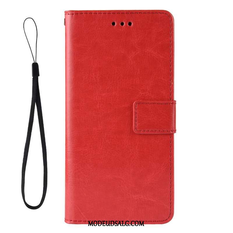 Xiaomi Mi Note 10 Lite Etui Lædertaske Hængende Ornamenter Folio Lille Sektion Solid Farve