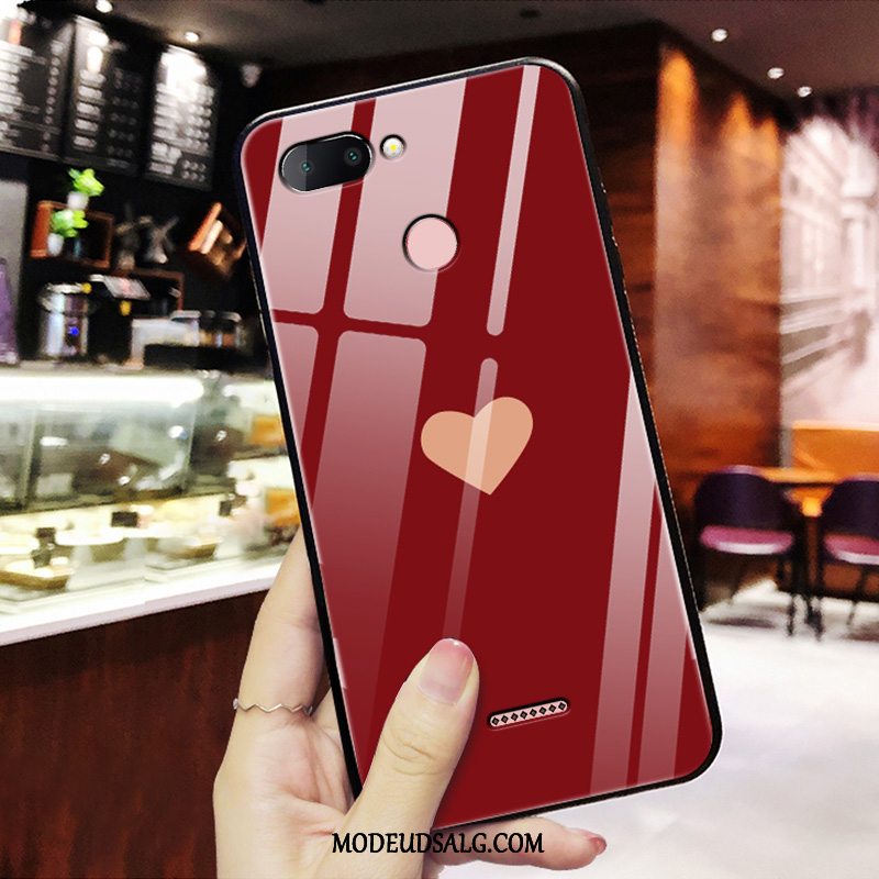 Xiaomi Redmi 6 Etui Anti-fald Hærdet Glas Net Red Cover Trendy