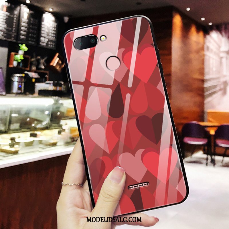 Xiaomi Redmi 6 Etui Anti-fald Hærdet Glas Net Red Cover Trendy