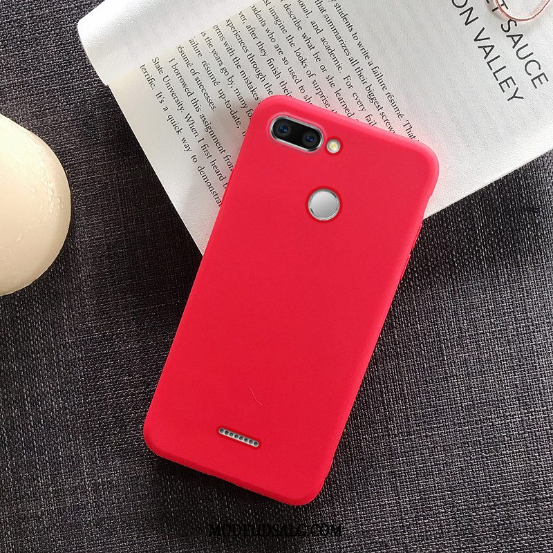 Xiaomi Redmi 6 Etui Beskyttelse Solid Farve Tynd Rød Lille Sektion