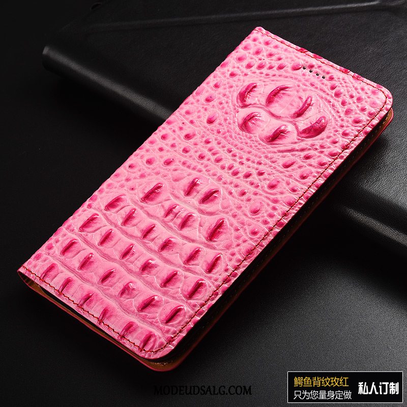 Xiaomi Redmi 6 Etui / Cover Mønster Ægte Læder Rød Lædertaske Lille Sektion