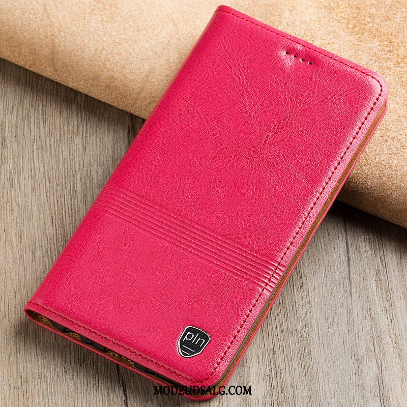 Xiaomi Redmi 6 Etui Lille Sektion Rød Sort Cover Lædertaske