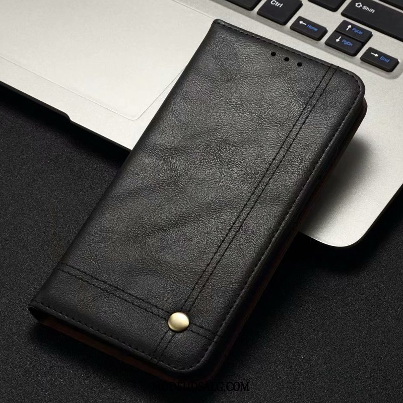 Xiaomi Redmi 6a Etui / Cover Lædertaske Rød Membrane Folio Sort