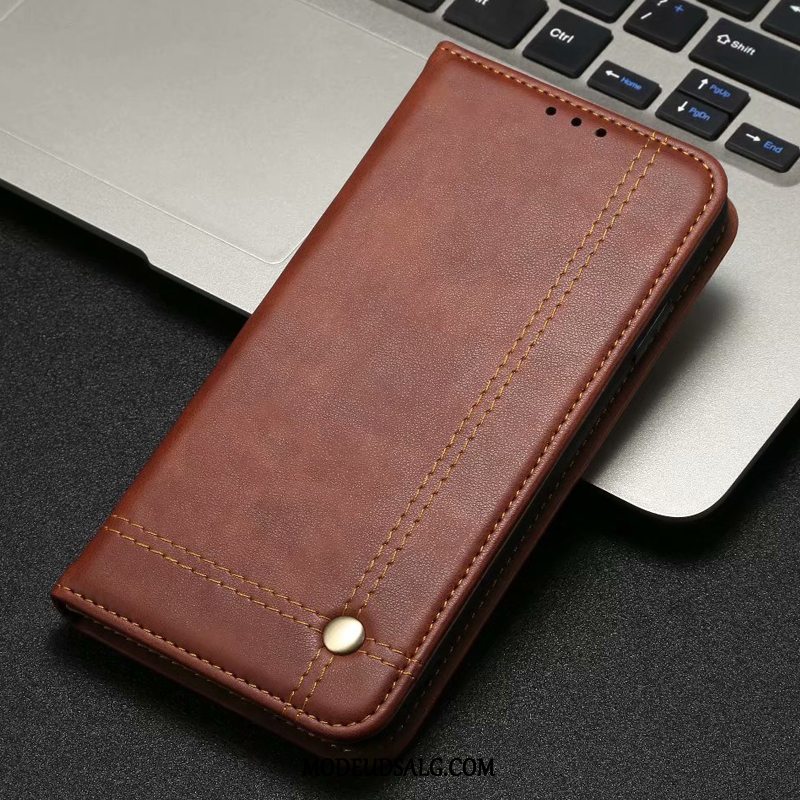 Xiaomi Redmi 6a Etui / Cover Lædertaske Rød Membrane Folio Sort