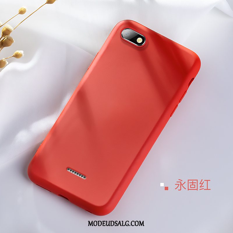 Xiaomi Redmi 6a Etui Rød Nubuck Lille Sektion Beskyttelse Sort