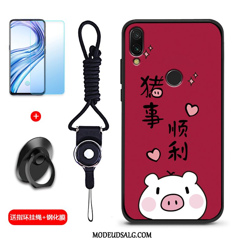 Xiaomi Redmi 7 Etui Beskyttelse Nubuck Lille Sektion Cover Net Red