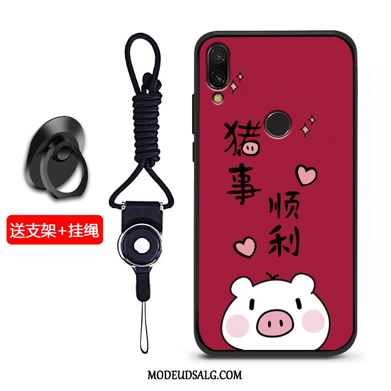 Xiaomi Redmi 7 Etui Beskyttelse Nubuck Lille Sektion Cover Net Red