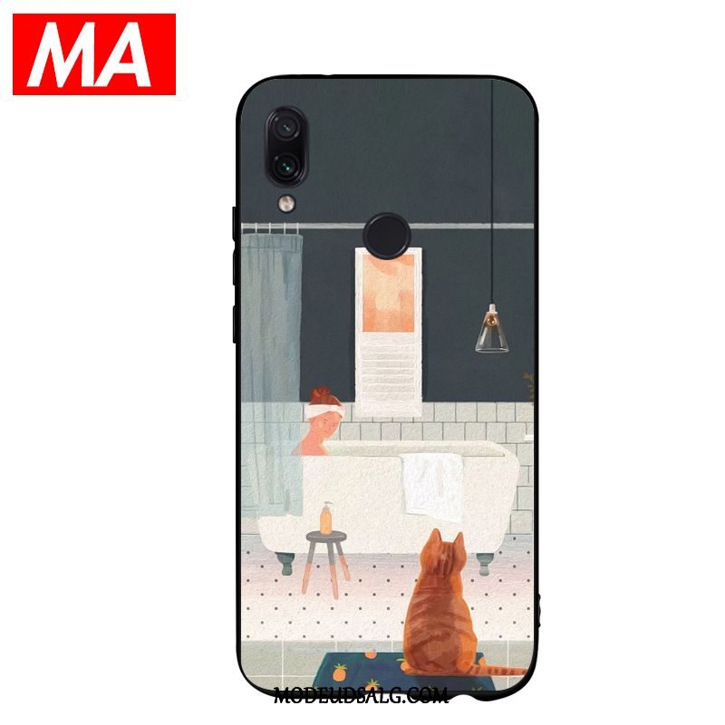 Xiaomi Redmi 7 Etui Cover Høj Blomster Kat Silikone