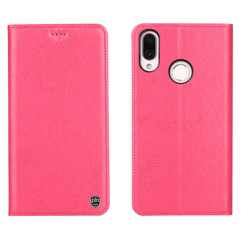 Xiaomi Redmi 7 Etui / Cover Rød Mønster Grå Alt Inklusive Lædertaske