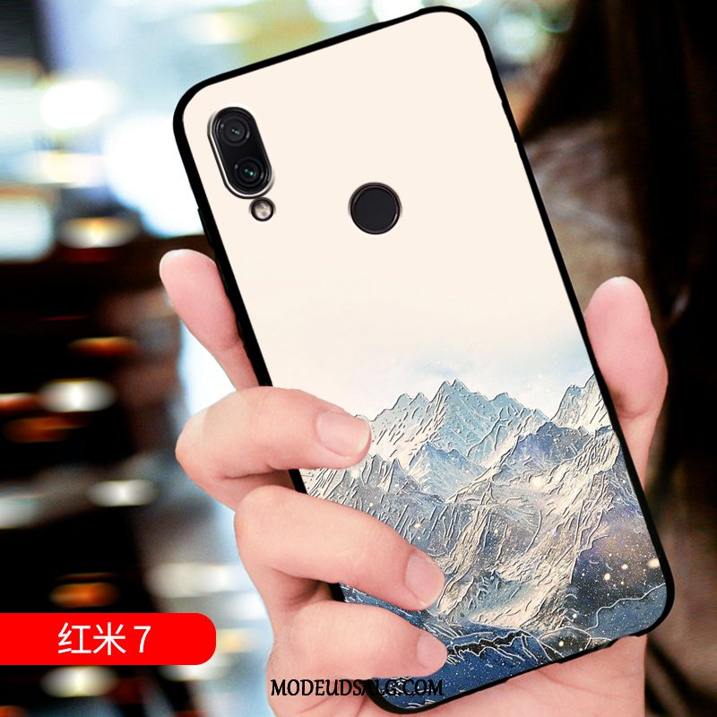 Xiaomi Redmi 7 Etui / Cover Tilpas Alt Inklusive Lille Sektion Rød Relief