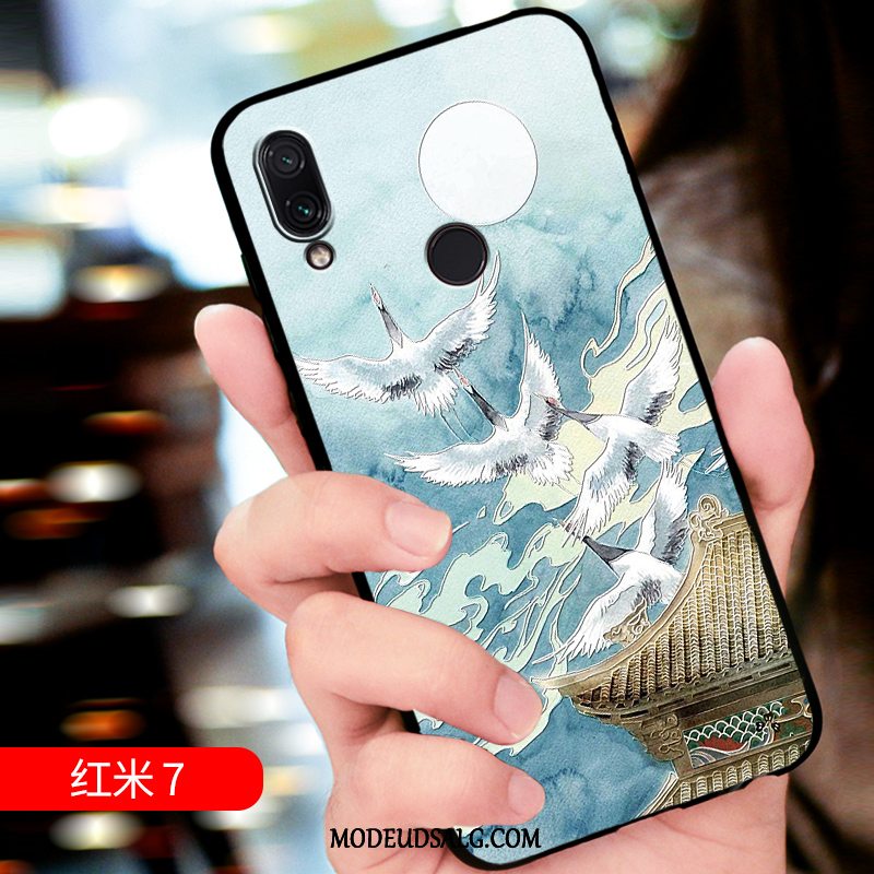 Xiaomi Redmi 7 Etui / Cover Tilpas Alt Inklusive Lille Sektion Rød Relief