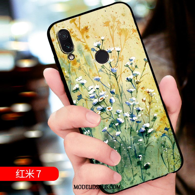 Xiaomi Redmi 7 Etui / Cover Tilpas Alt Inklusive Lille Sektion Rød Relief