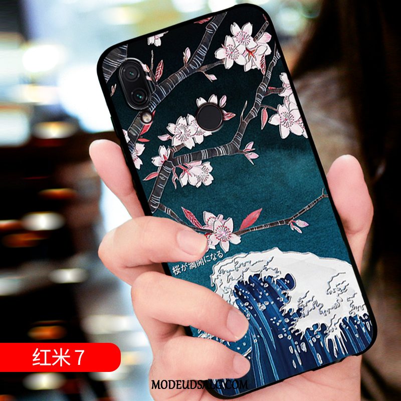 Xiaomi Redmi 7 Etui / Cover Tilpas Alt Inklusive Lille Sektion Rød Relief