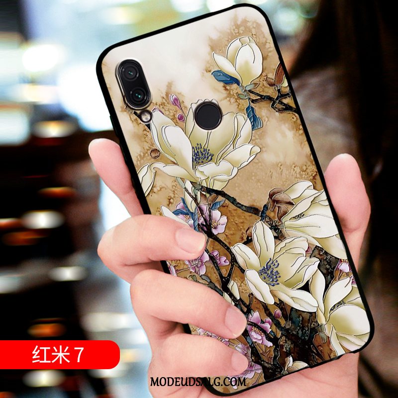 Xiaomi Redmi 7 Etui / Cover Tilpas Alt Inklusive Lille Sektion Rød Relief