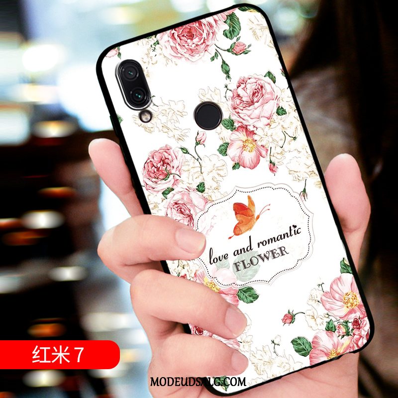 Xiaomi Redmi 7 Etui / Cover Tilpas Alt Inklusive Lille Sektion Rød Relief