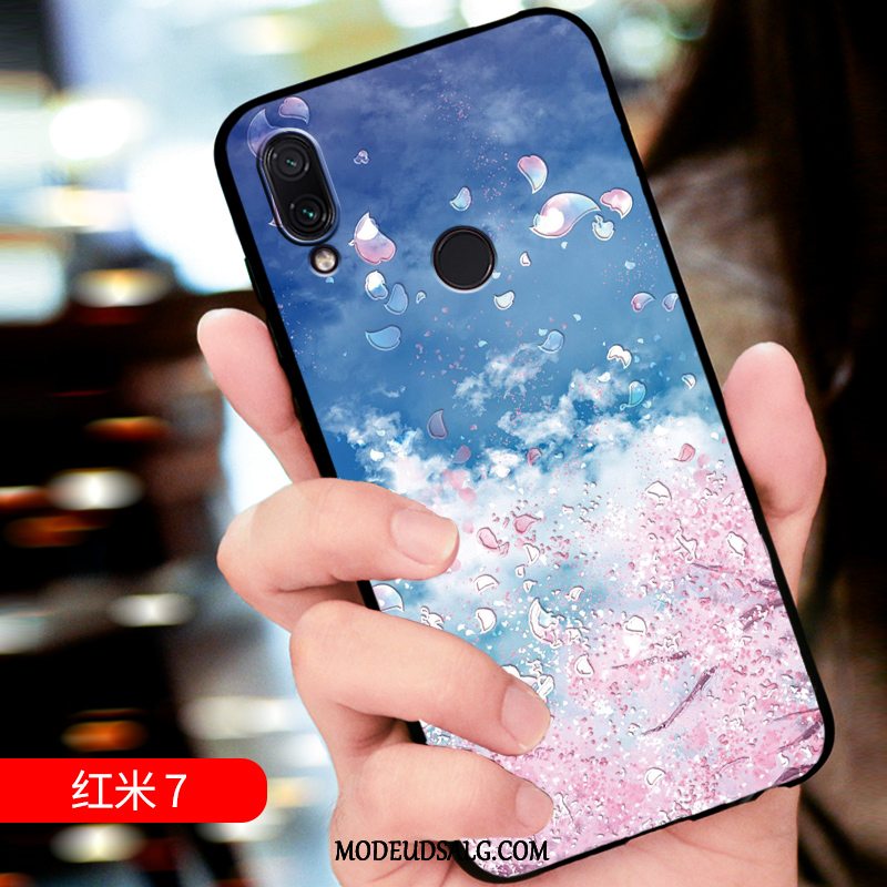 Xiaomi Redmi 7 Etui / Cover Tilpas Alt Inklusive Lille Sektion Rød Relief