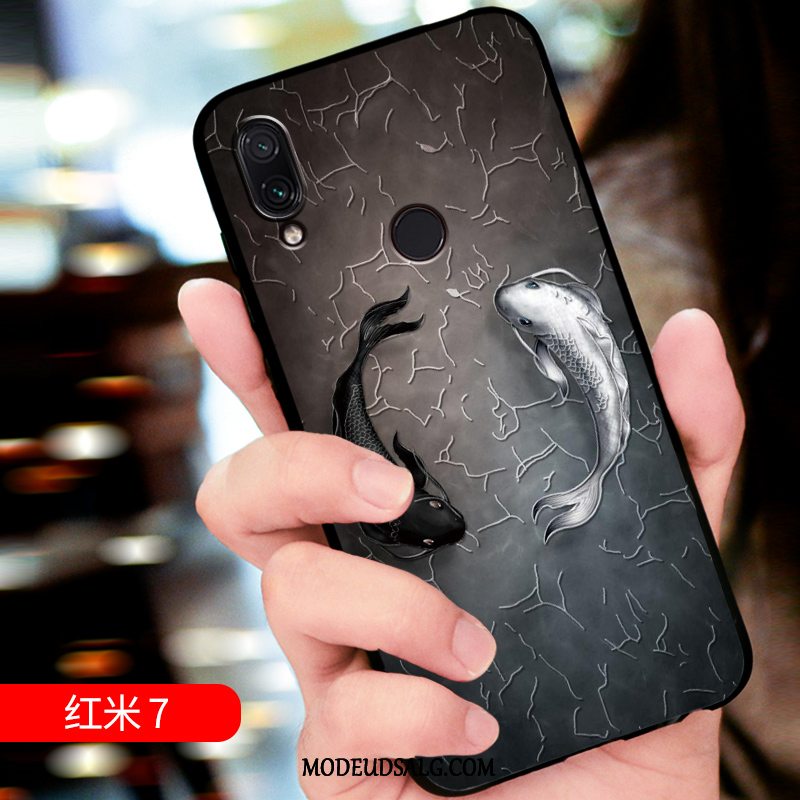 Xiaomi Redmi 7 Etui / Cover Tilpas Alt Inklusive Lille Sektion Rød Relief