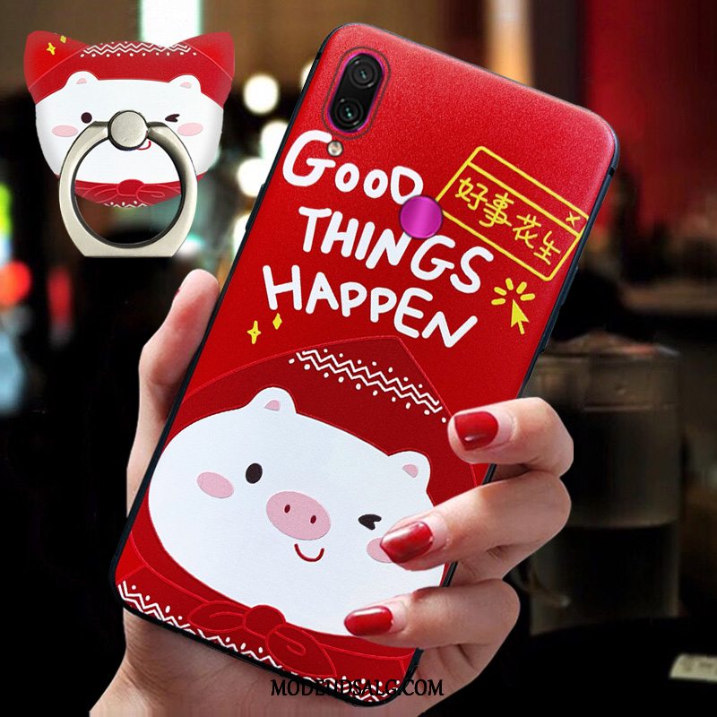 Xiaomi Redmi 7 Etui Elskeren Cartoon Rød Lille Sektion Trendy