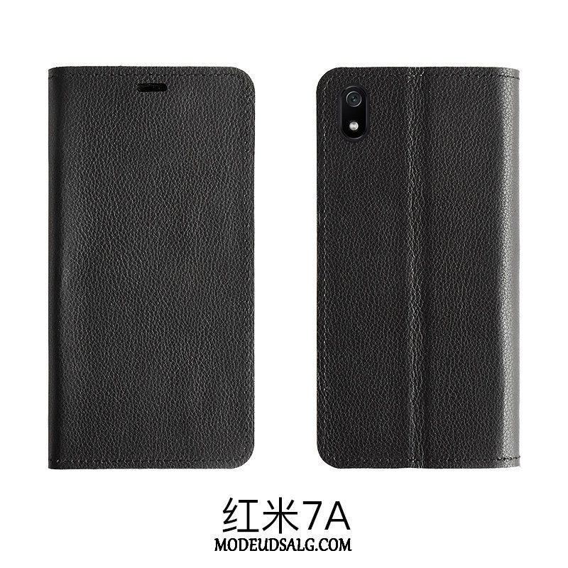 Xiaomi Redmi 7a Etui / Cover Support Beskyttelse Clamshell Ægte Læder