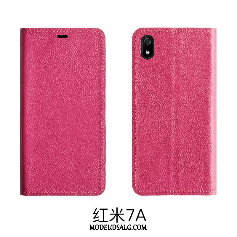 Xiaomi Redmi 7a Etui / Cover Support Beskyttelse Clamshell Ægte Læder