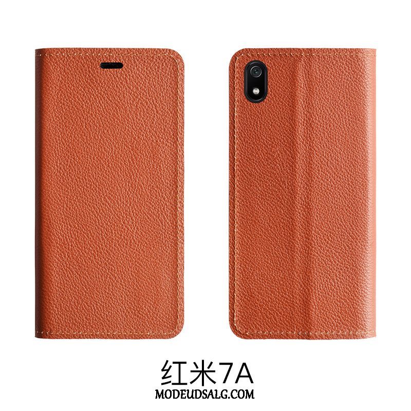 Xiaomi Redmi 7a Etui / Cover Support Beskyttelse Clamshell Ægte Læder