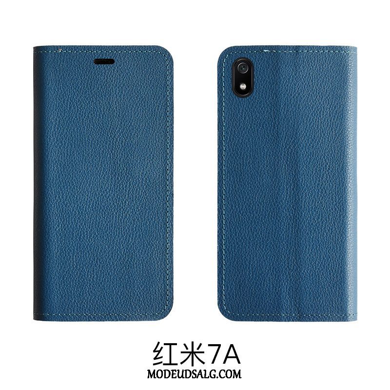 Xiaomi Redmi 7a Etui / Cover Support Beskyttelse Clamshell Ægte Læder