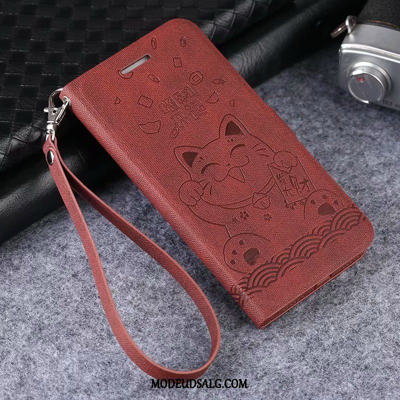 Xiaomi Redmi 7a Etui Silikone Clamshell Alt Inklusive Rød Nubuck