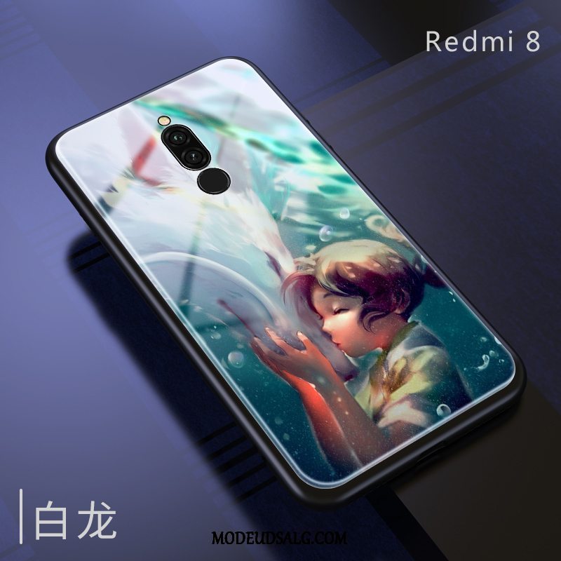 Xiaomi Redmi 8 Etui / Cover Glas Beskyttelse Lille Sektion Lilla Cartoon