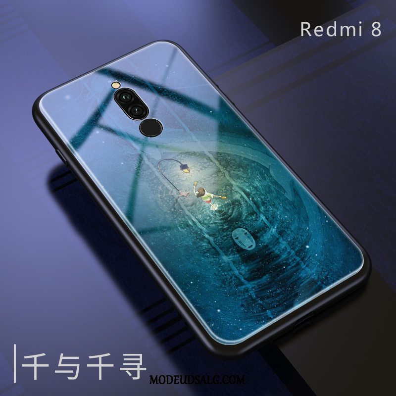 Xiaomi Redmi 8 Etui / Cover Glas Beskyttelse Lille Sektion Lilla Cartoon