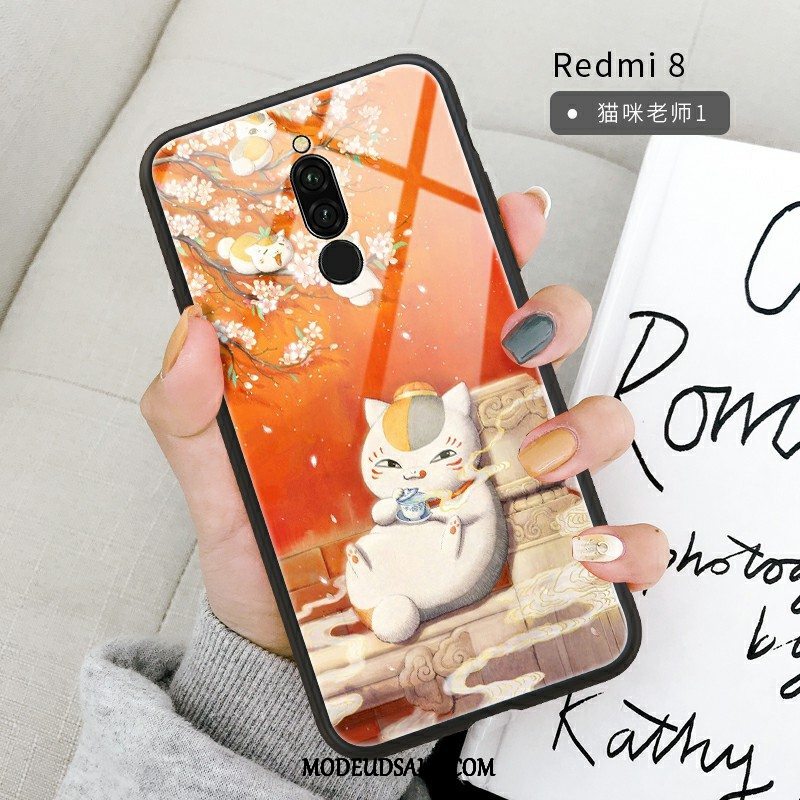 Xiaomi Redmi 8 Etui / Cover Spejl Net Red Grøn Hængende Ornamenter