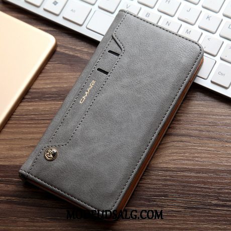 Xiaomi Redmi 8 Etui Folio Cover Kort Blå Lædertaske