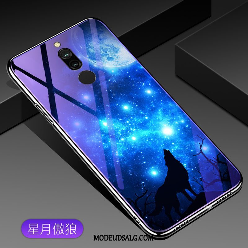 Xiaomi Redmi 8 Etui Kreativ Beskyttelse Blå Silikone Rød