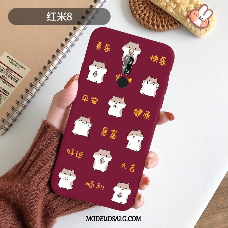 Xiaomi Redmi 8 Etui Rød Silikone Ny Beskyttelse Nubuck