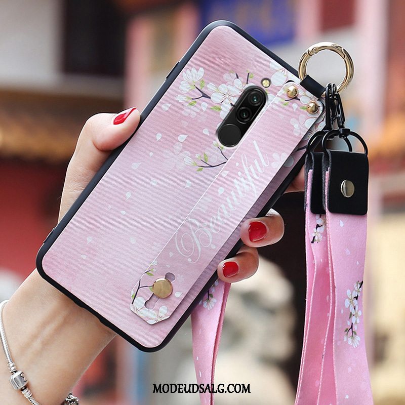 Xiaomi Redmi 8 Etui Sort Tynd Silikone Nubuck Cover