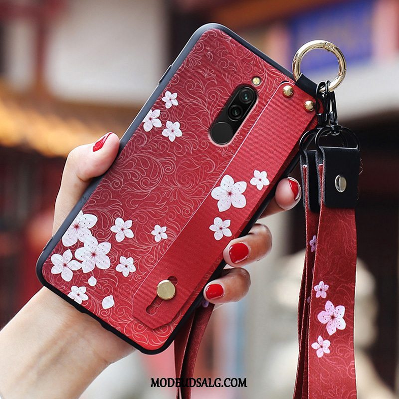 Xiaomi Redmi 8 Etui Sort Tynd Silikone Nubuck Cover