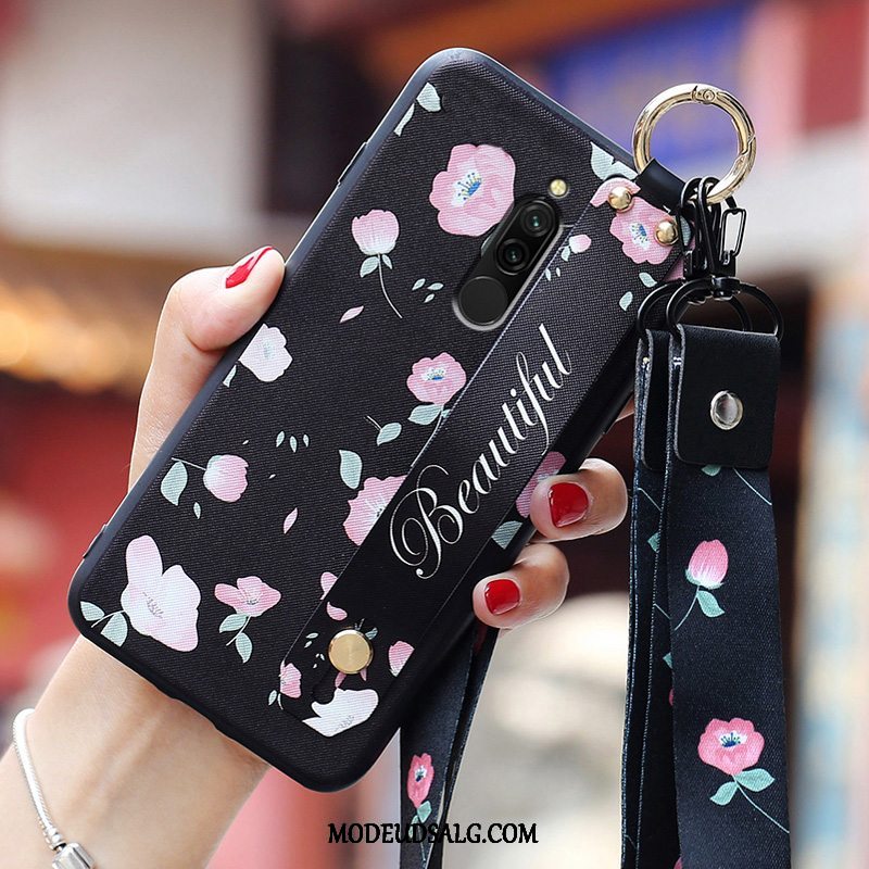 Xiaomi Redmi 8 Etui Sort Tynd Silikone Nubuck Cover