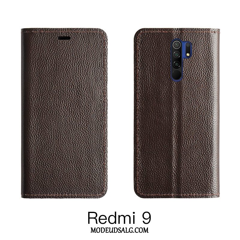 Xiaomi Redmi 9 Etui / Cover Folio Alt Inklusive Lædertaske Orange Rød