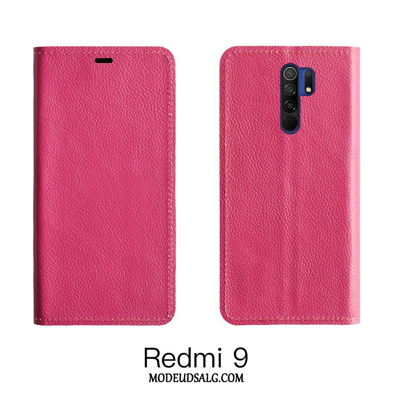 Xiaomi Redmi 9 Etui / Cover Folio Alt Inklusive Lædertaske Orange Rød