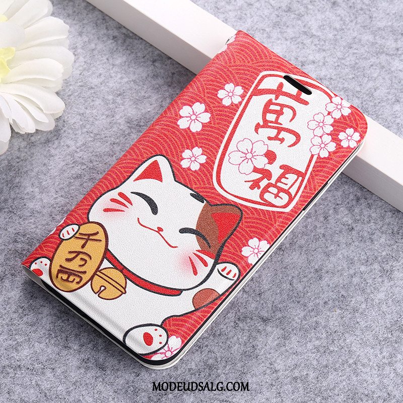 Xiaomi Redmi 9 Etui / Cover Lædertaske Cartoon Alt Inklusive Rød