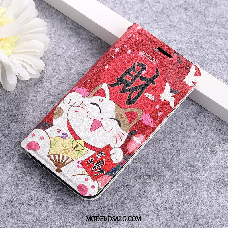 Xiaomi Redmi 9 Etui / Cover Lædertaske Cartoon Alt Inklusive Rød