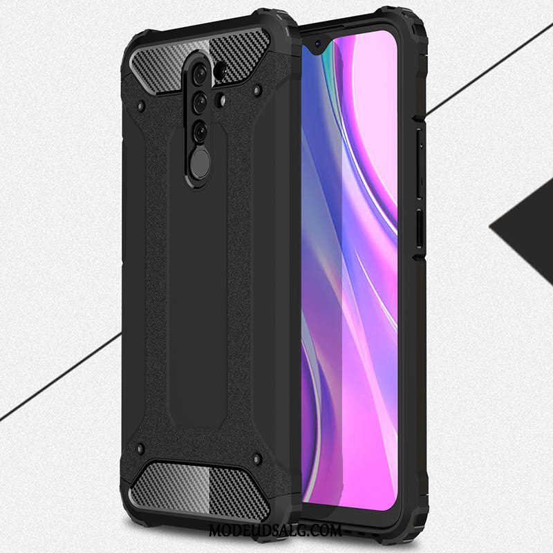 Xiaomi Redmi 9 Etui Nubuck Rød Beskyttelse Ny Sort