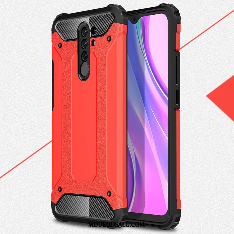 Xiaomi Redmi 9 Etui Nubuck Rød Beskyttelse Ny Sort