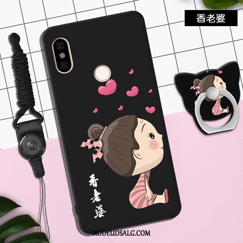 Xiaomi Redmi Note 5 Etui / Cover Blød Sort Cartoon Lille Sektion