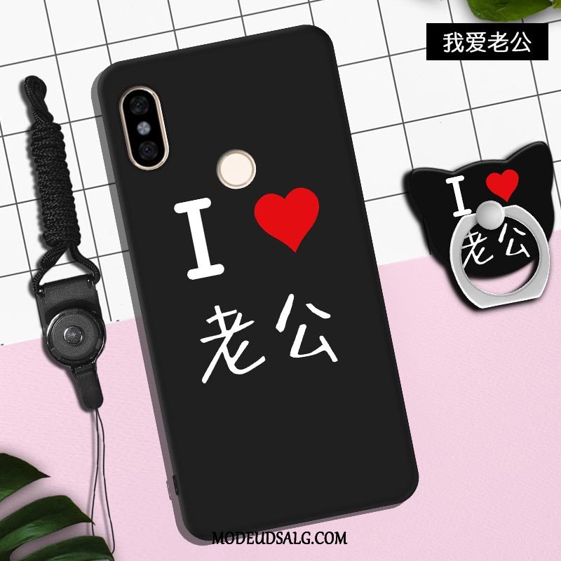 Xiaomi Redmi Note 5 Etui / Cover Blød Sort Cartoon Lille Sektion