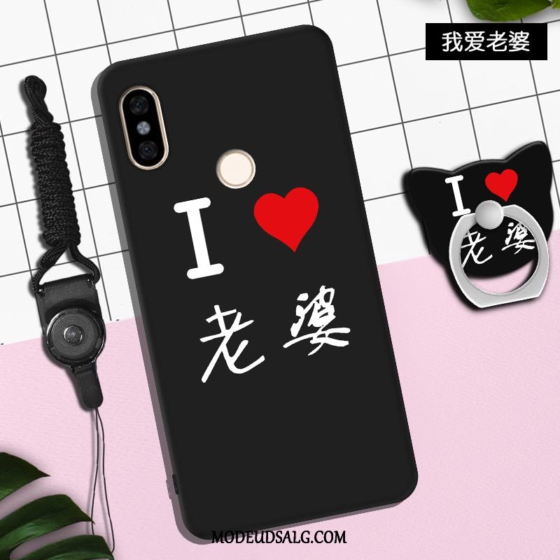 Xiaomi Redmi Note 5 Etui / Cover Blød Sort Cartoon Lille Sektion