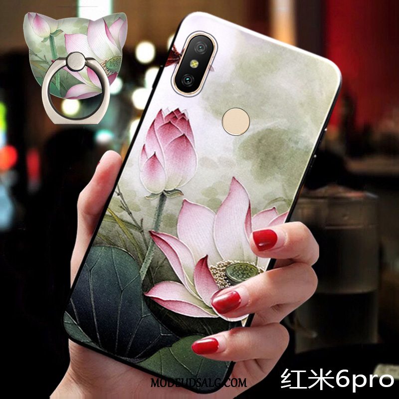 Xiaomi Redmi Note 6 Pro Etui / Cover Hængende Ornamenter Blå Blød Trendy Rød