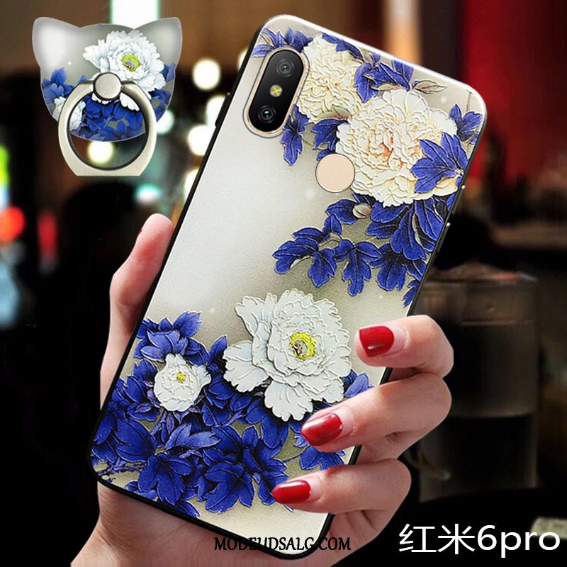 Xiaomi Redmi Note 6 Pro Etui / Cover Hængende Ornamenter Blå Blød Trendy Rød