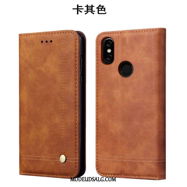 Xiaomi Redmi Note 6 Pro Etui Cover Lædertaske Lille Sektion Folio Anti-fald